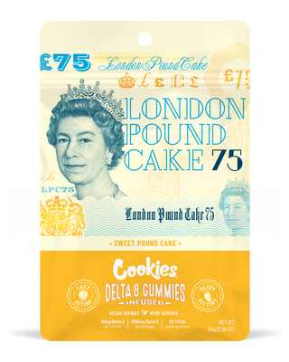 London Pound Cake 75 | Delta 8 50mg GUMMIES 20ct. (1000mg/pack)