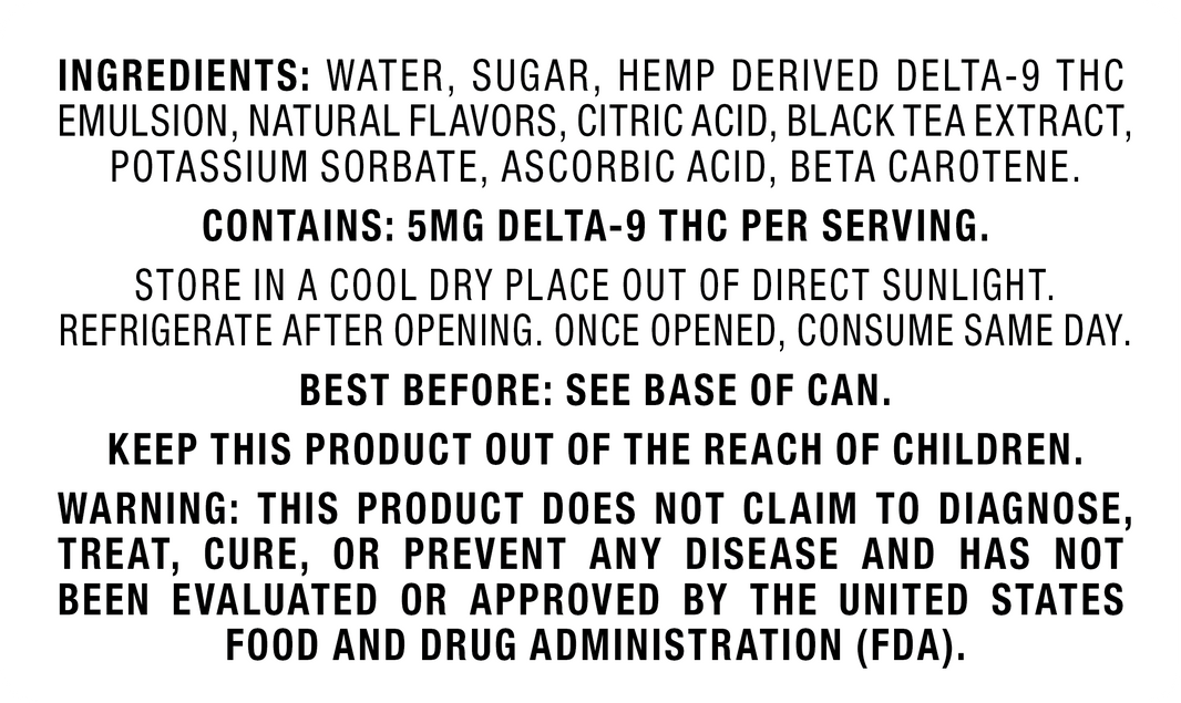 Cookies - Delta 9/THC Seltzer Can 10mg - California Peach Iced Tea - 4 Pack