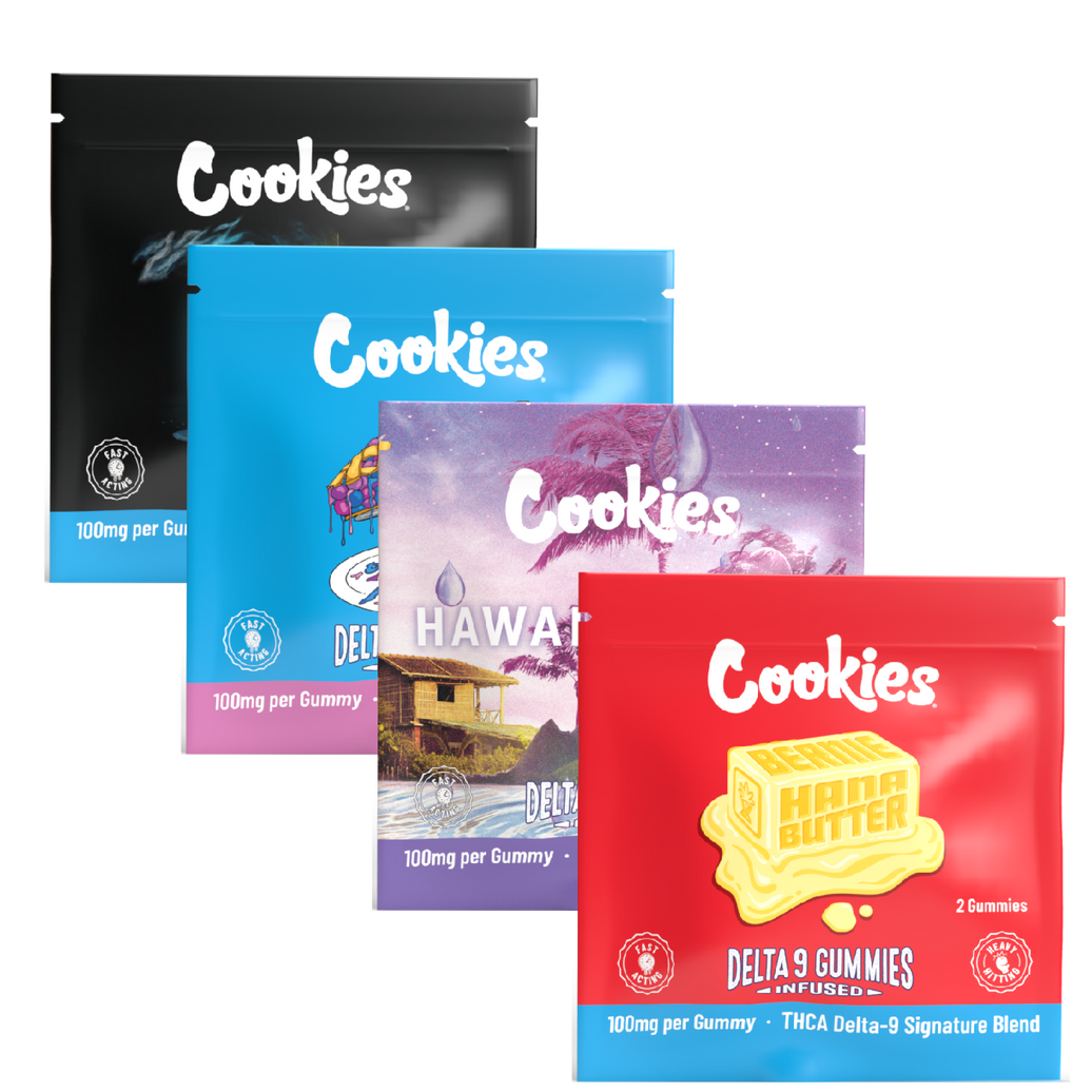Cookies 2ct 100mg Gummies x4 Bundle