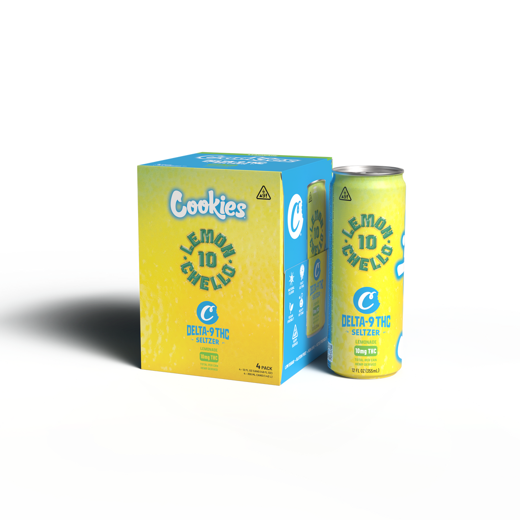 Cookies - Delta 9/THC Seltzer Can 10mg - Lemonchello - 4 Pack