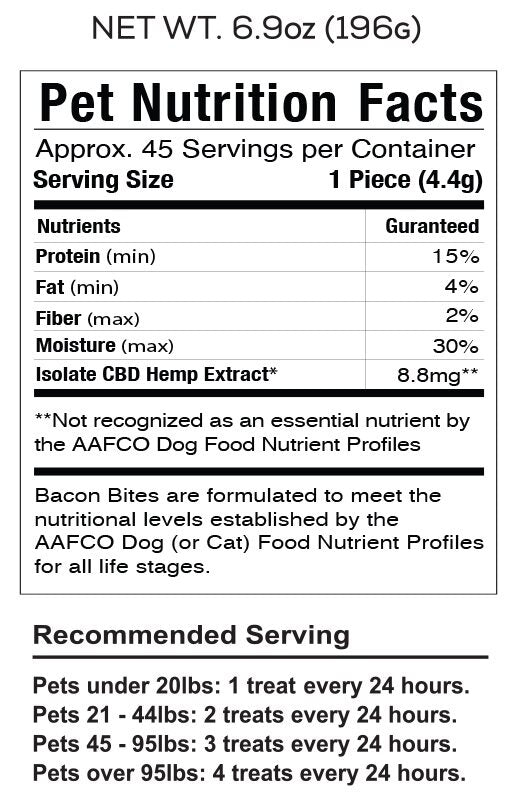 Cookies - CBD Pet Treat 16oz 400mg - Soft Chew - Bacon Bites