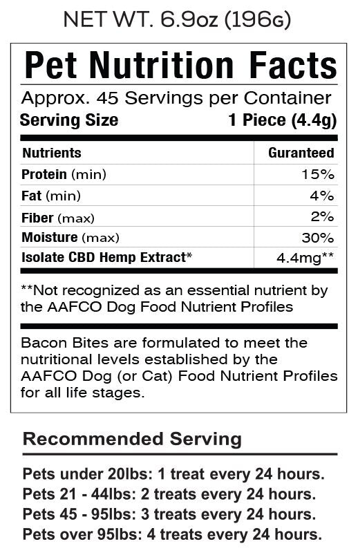 Cookies - CBD Pet Treat 16oz 200mg - Soft Chew - Bacon Bites