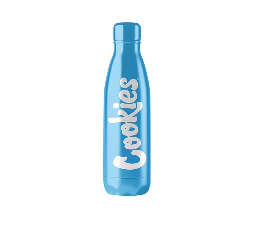 Cookies - Blue Stainless Steel Bottle - Cookies Logo