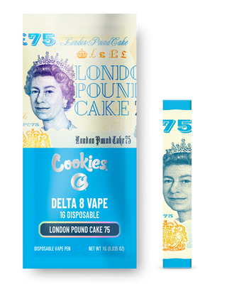 London Pound Cake 75 | Delta 8 1g Disposable Vape Pen w/ Live Terpenes