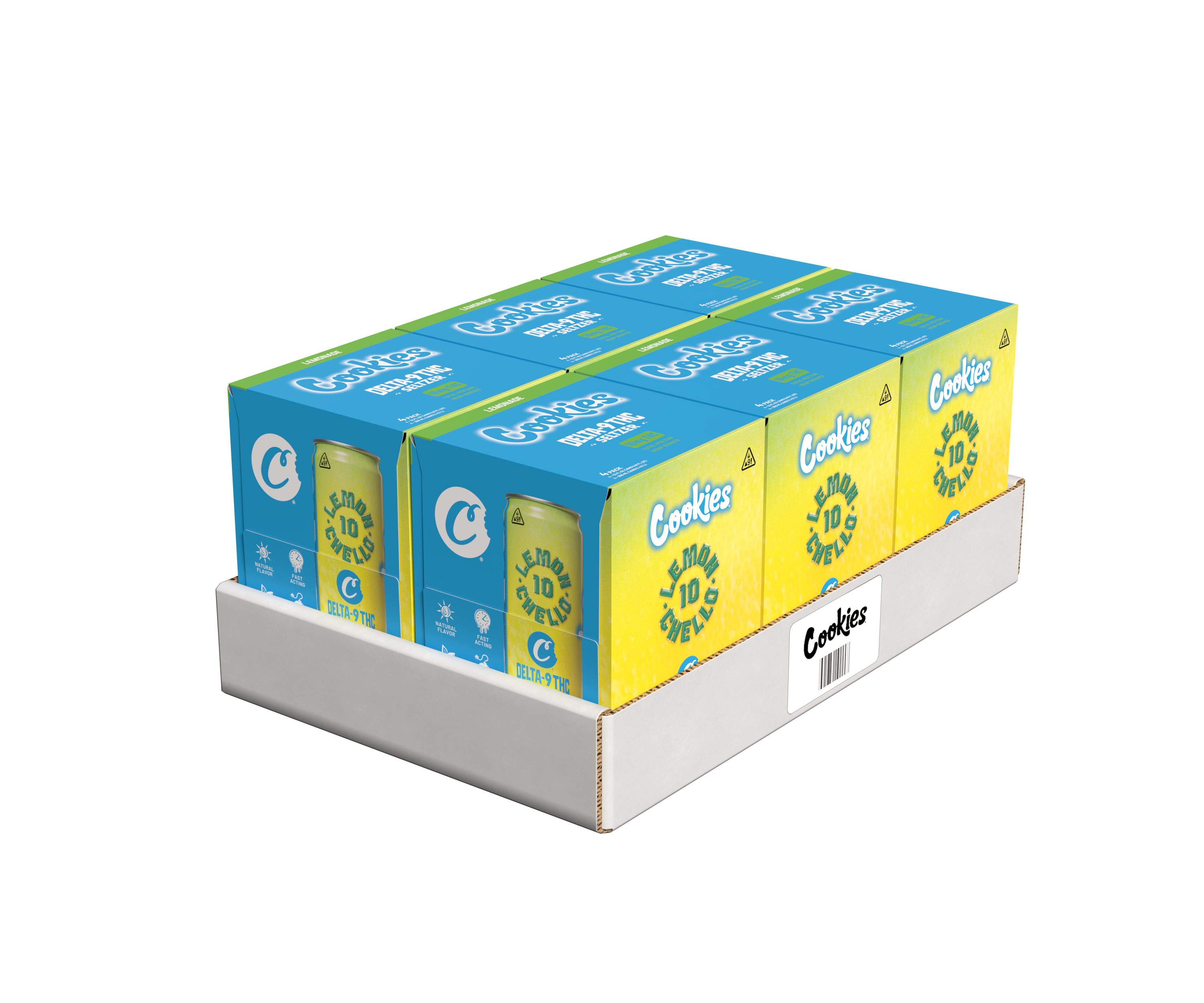 Cookies - Delta 9/THC Seltzer Can 10mg - Lemonchello - 4 Pack