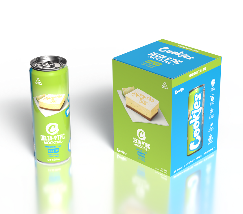 Cookies - Delta 9/THC Mocktail Can 10mg - Margarita Bar - 4 Pack