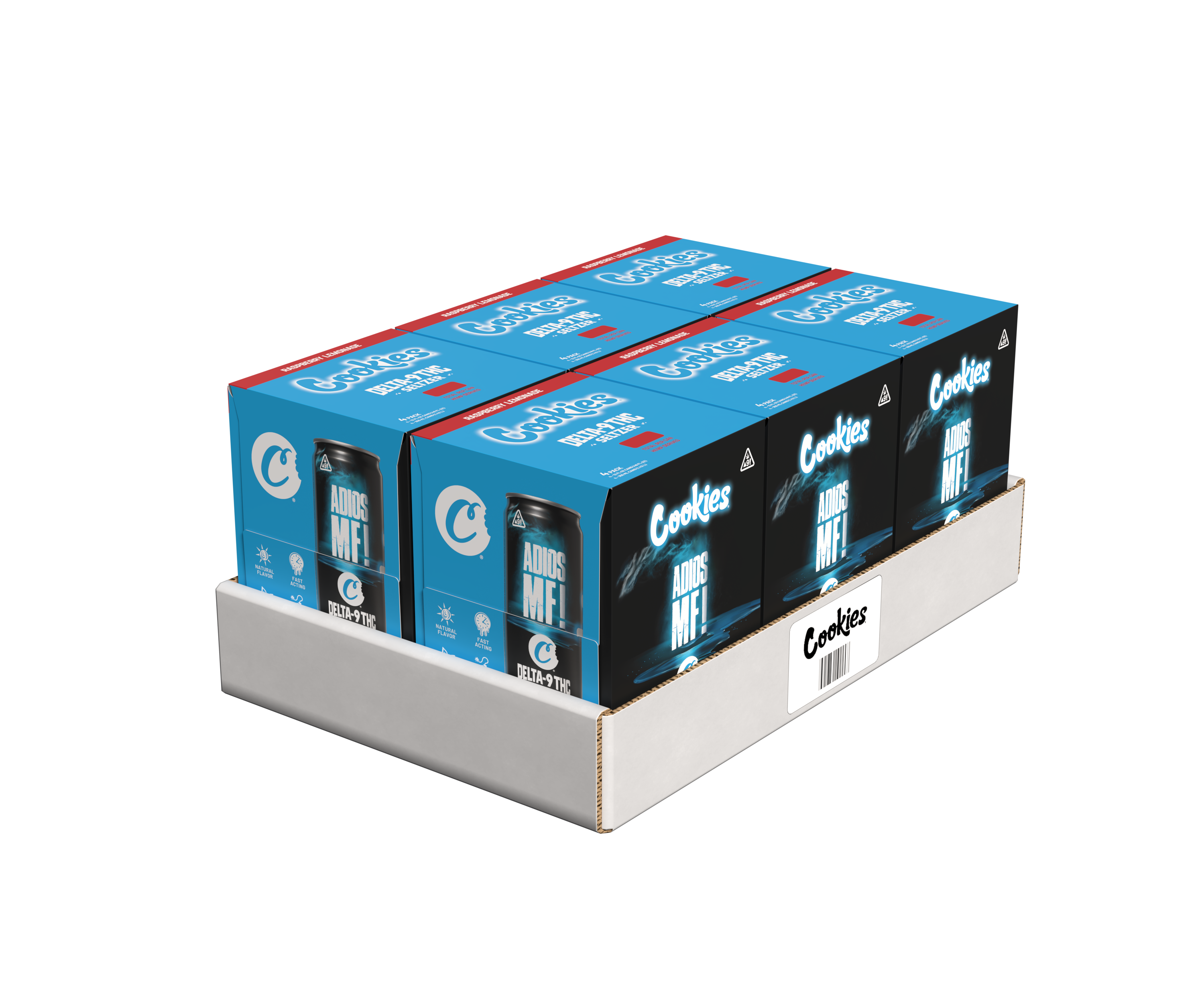 Cookies - Delta 9/THC Seltzer Can 10mg - Adios MF - 4 Pack