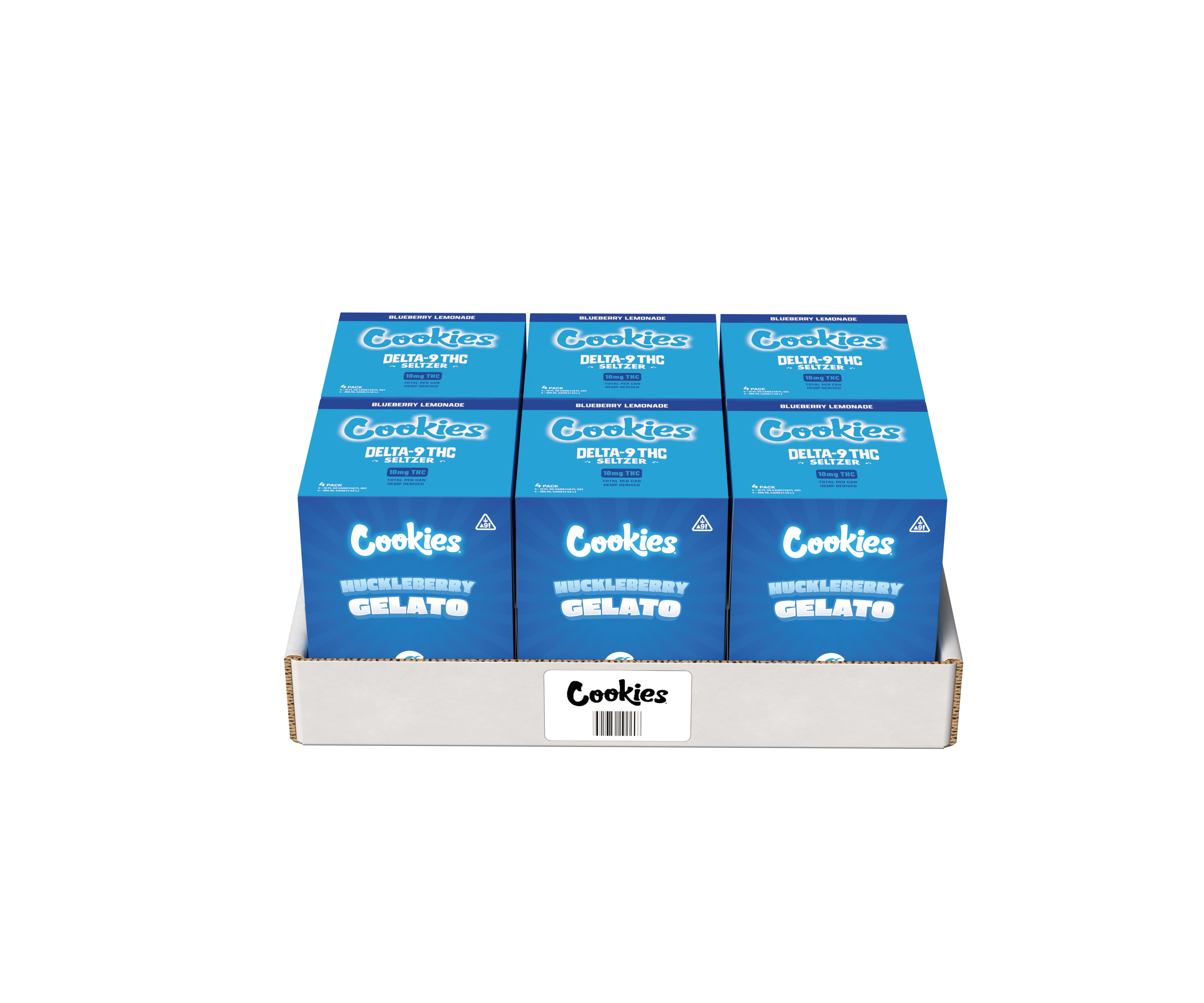 Cookies - Delta 9/THC Seltzer Can 10mg - Huckleberry Gelato - 4 Pack