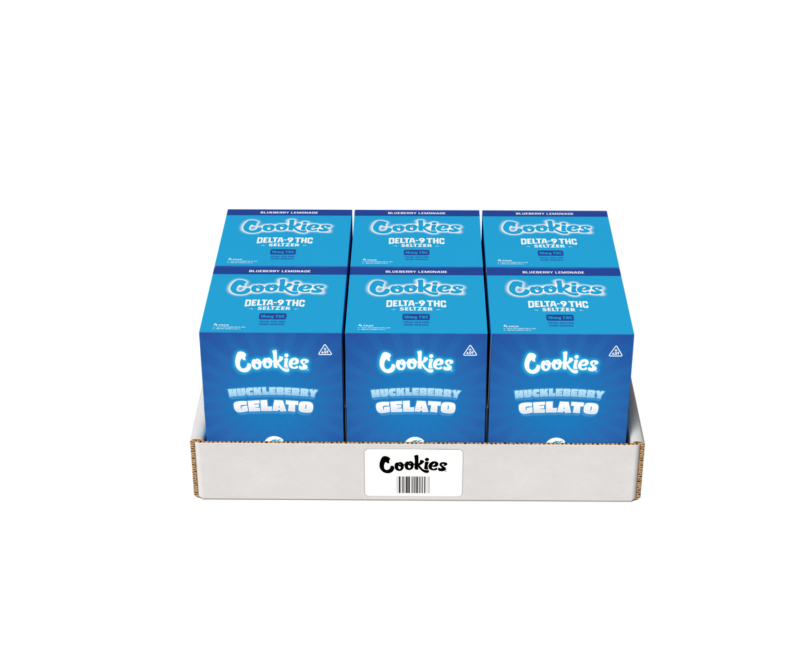 Cookies - Delta 9/THC Seltzer Can 10mg - Huckleberry Gelato - 4 Pack