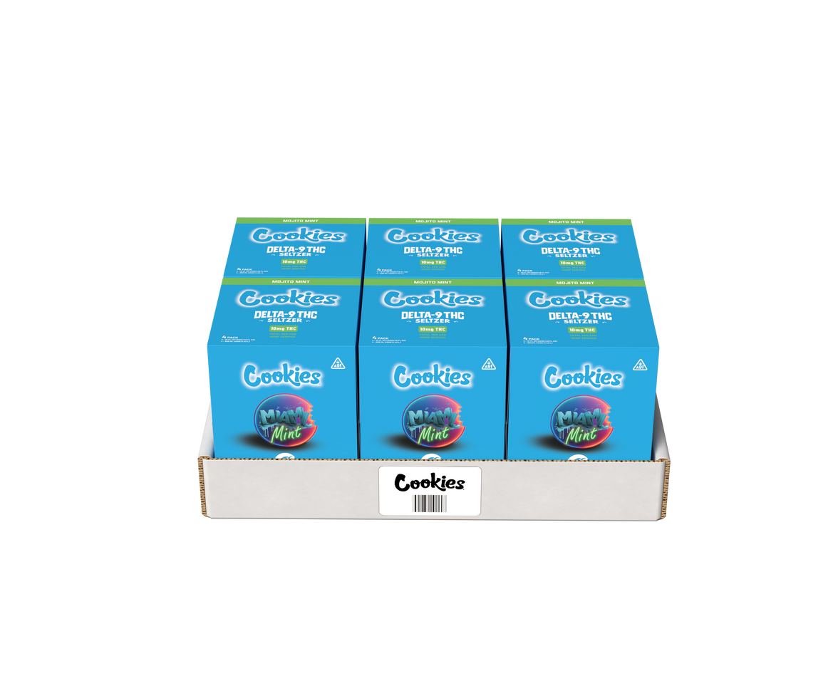 Cookies - Delta 9/THC Seltzer Can 10mg - Miami Mint - 4 Pack
