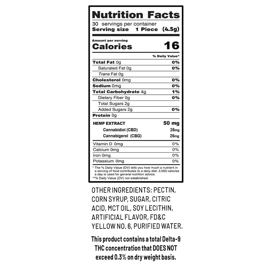 Cookies - CBD/CBG Gummy C-Shape 25mg/25mg - London Pound Cake 30ct Jar