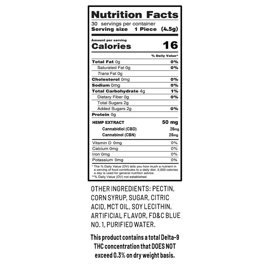 Cookies - CBD/CBN Gummy C-Shape 25mg/25mg - Huckleberry Gelato 30ct Jar