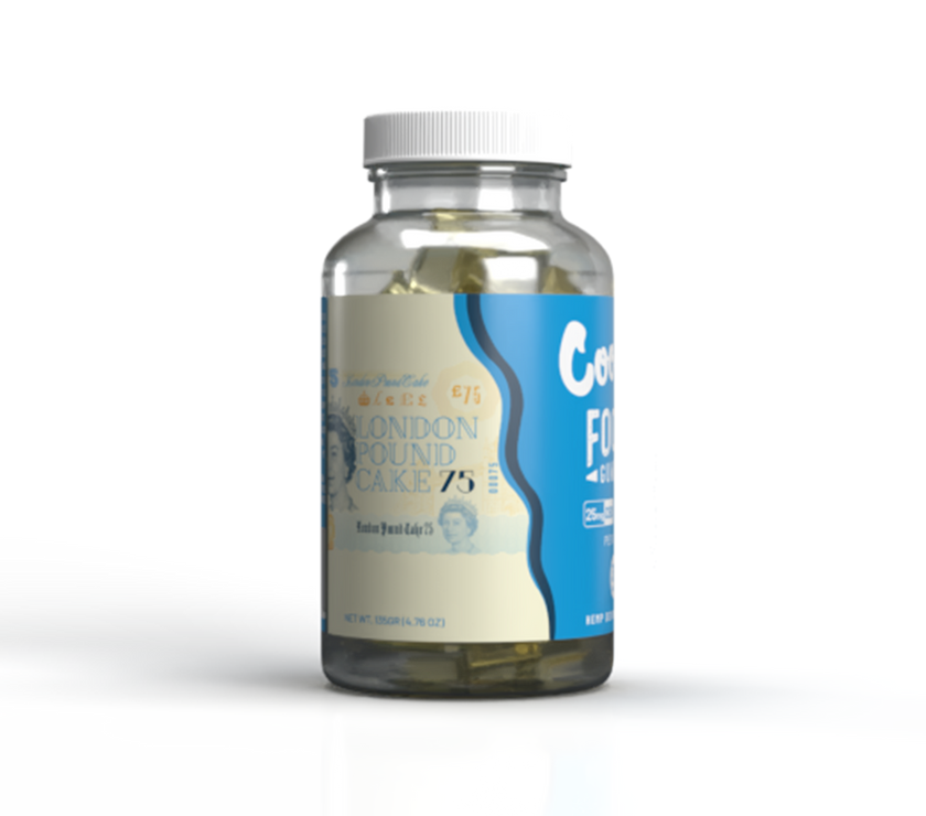 Cookies - CBD/CBG Gummy C-Shape 25mg/25mg - London Pound Cake 30ct Jar