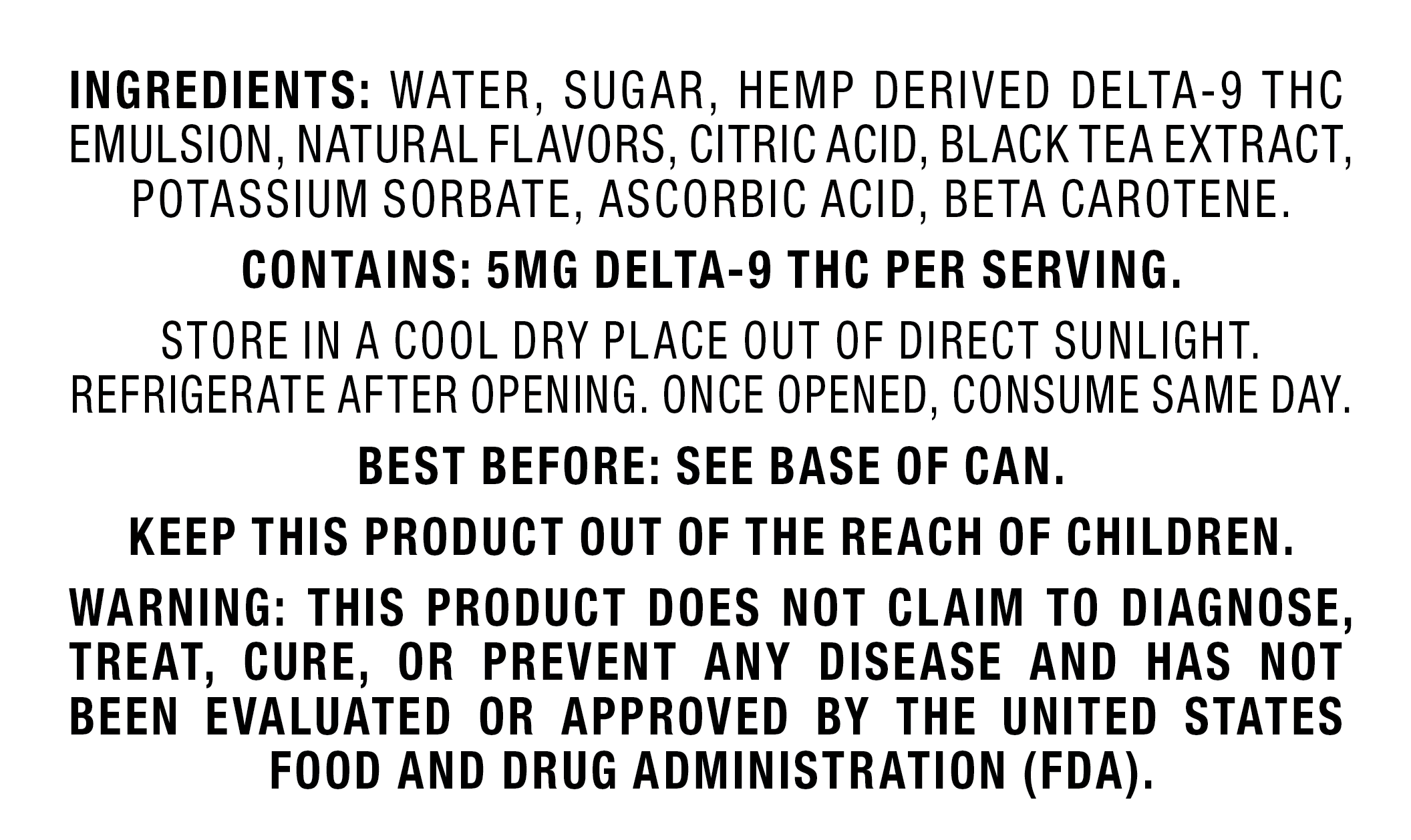 Cookies - Delta 9/THC Seltzer Can 10mg - California Peach Iced Tea - 4 Pack