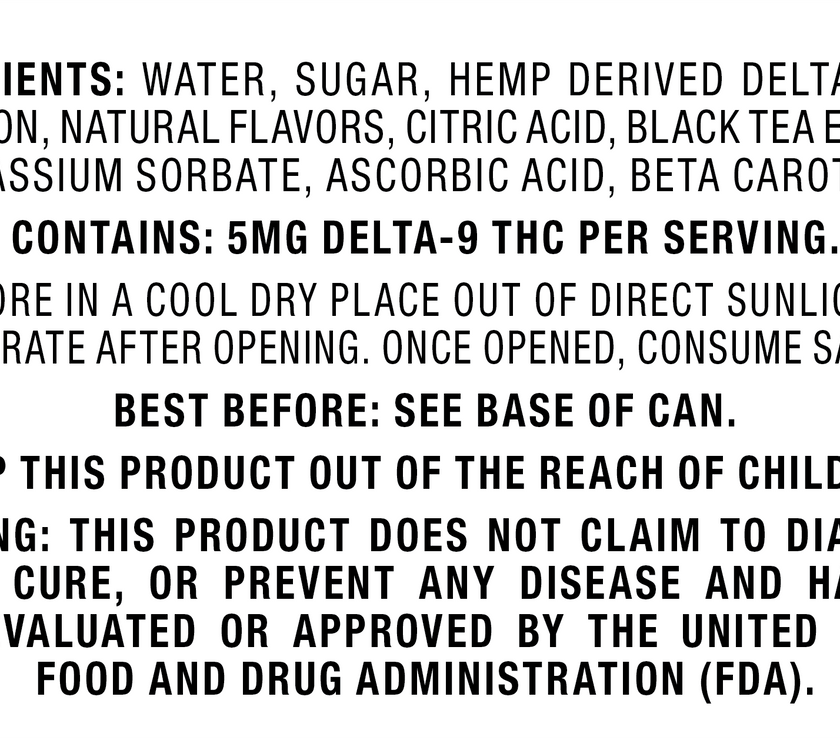 Cookies - Delta 9/THC Seltzer Can 10mg - California Peach Iced Tea - 4 Pack