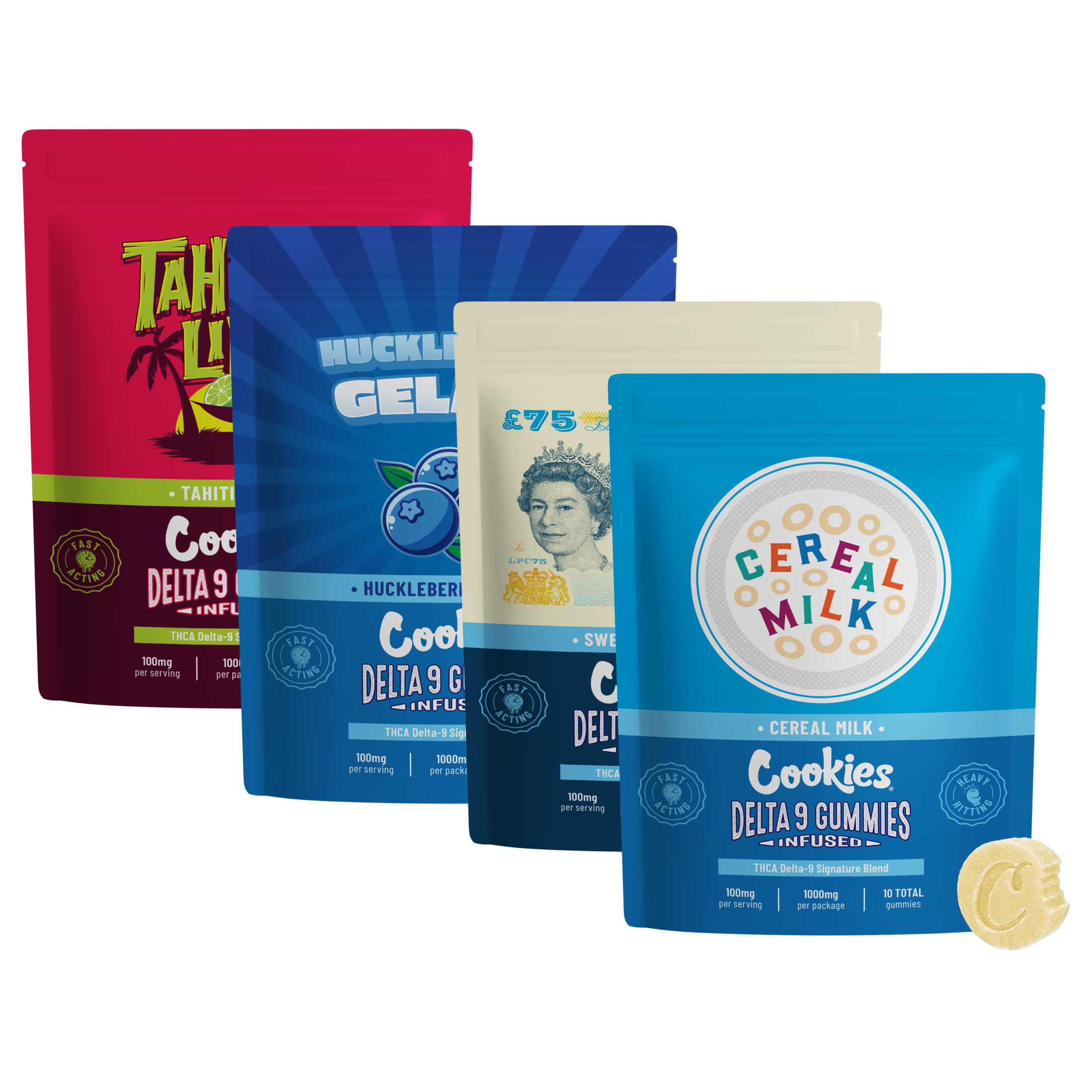 Cookies 100mg Gummies x4 Bundle