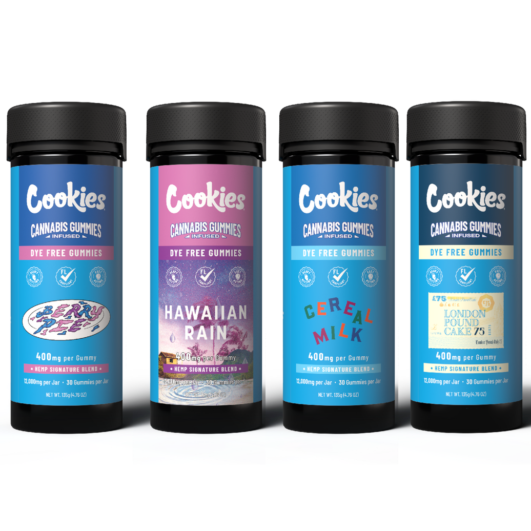 Cookies - Hemp Signature Blend Gummy 400mg - Clear - 30ct Jars - 4ct BUNDLE