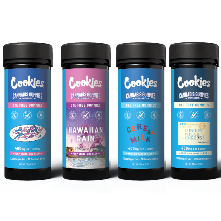 Cookies - Hemp Signature Blend Gummy 400mg - Clear - 30ct Jars - 4ct BUNDLE