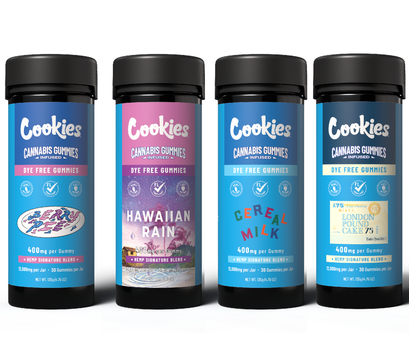 Cookies - Hemp Signature Blend Gummy 400mg - Clear - 30ct Jars - 4ct BUNDLE