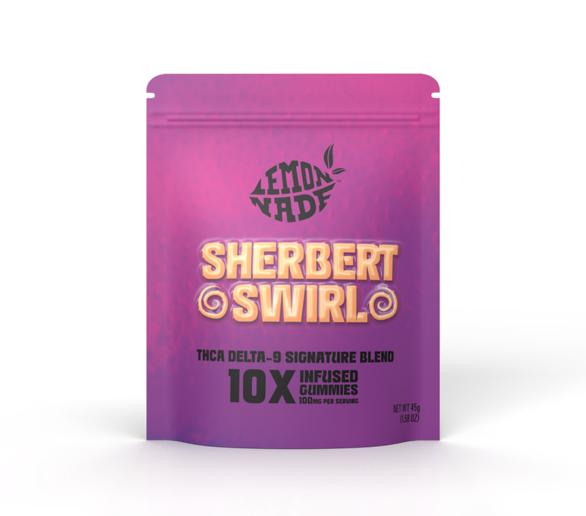 LemonNade - THCA Delta 9 Blend Gummies 2ct Bag - Sherbert Swirl