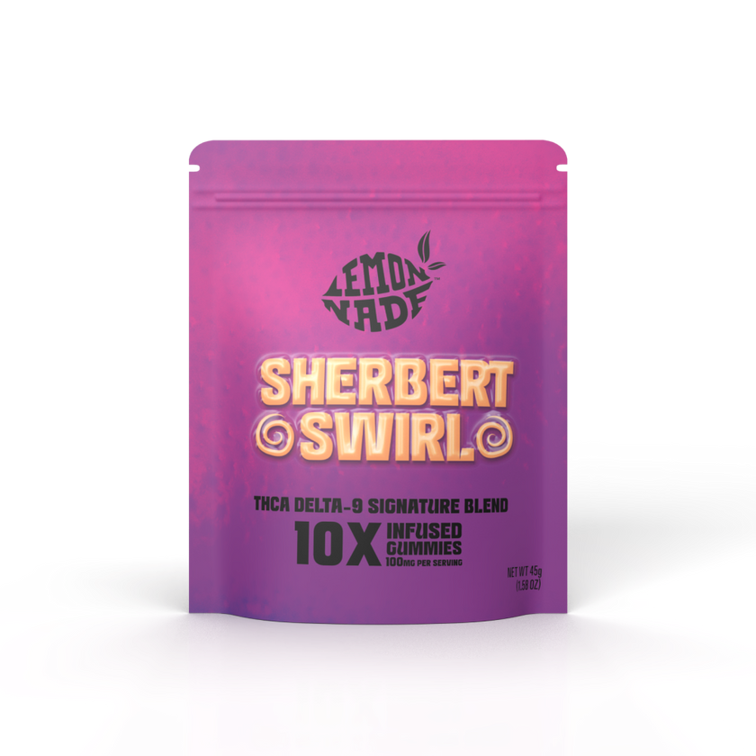 LemonNade - THCA Delta 9 Blend Gummies 2ct Bag - Sherbert Swirl