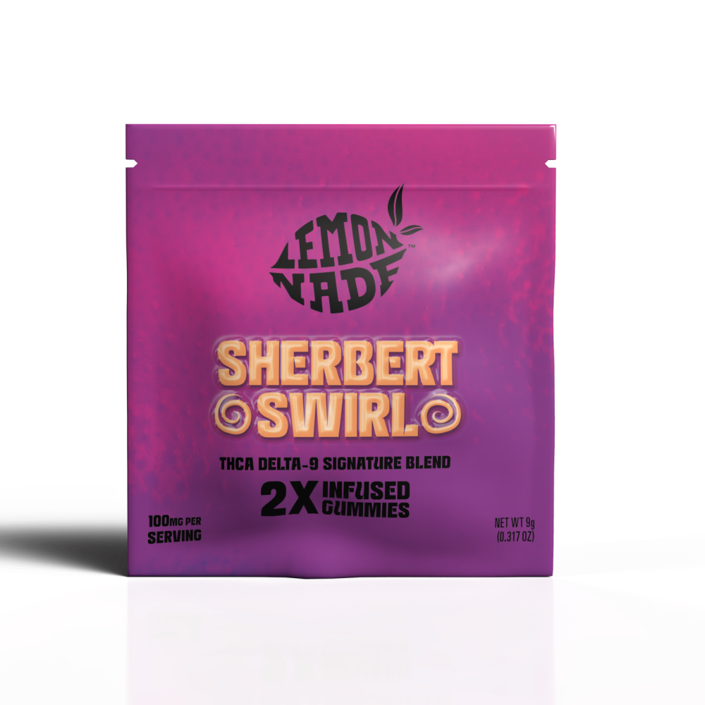 LemonNade - THCA Delta 9 Blend Gummies 2ct Bag - Sherbert Swirl