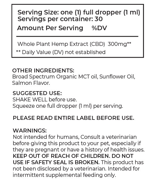 Cookies - CBD Pet Tincture 30ml 300mg - Salmon for Cats