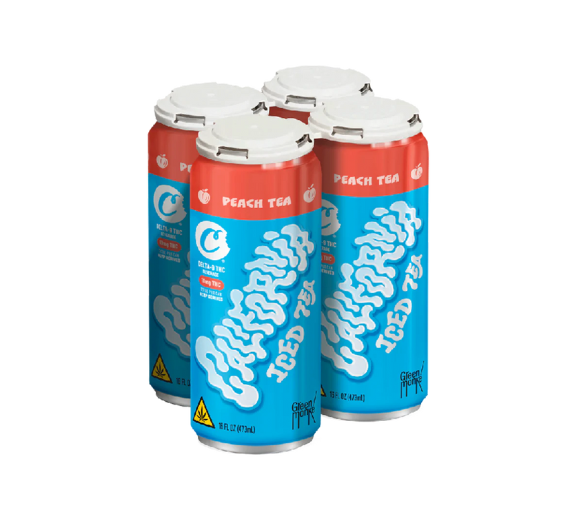 Cookies - Delta 9/THC Seltzer Can 10mg - California Peach Iced Tea - 4 Pack
