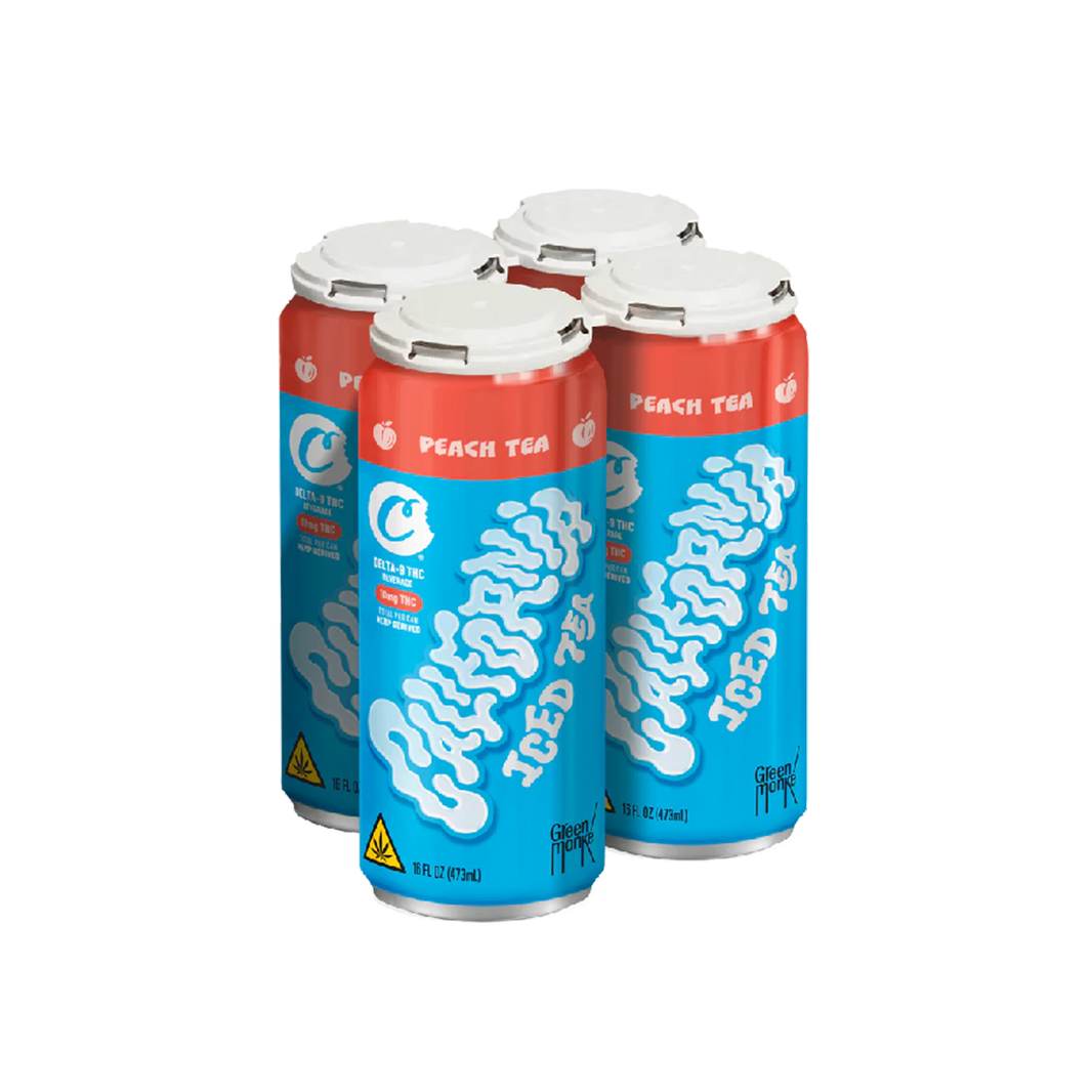 Cookies - Delta 9/THC Seltzer Can 10mg - California Peach Iced Tea - 4 Pack