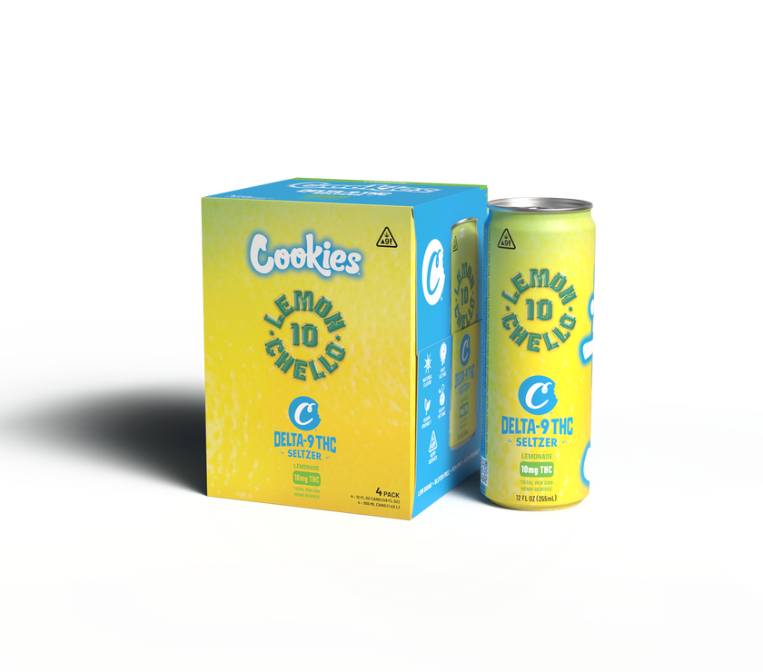 Cookies - Delta 9/THC Seltzer Can 10mg - Lemonchello - 4 Pack